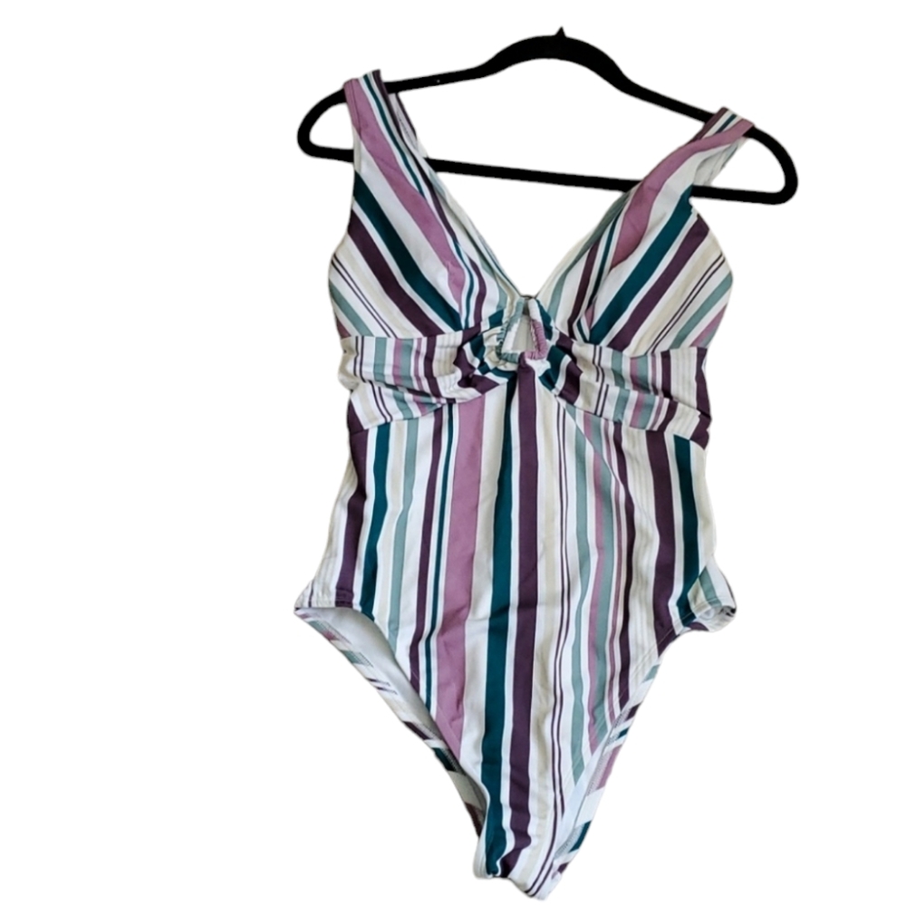 Adore me Andria contour plus  stripe one piece bathing suit swimsuit siz…